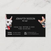 Carte de visite d'aquarelle de chien assis pour an (Dos)