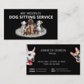 Carte de visite d'aquarelle de chien assis pour an (Devant / Derrière)