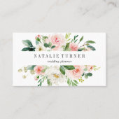 Carte de visite d'aquarelle de fleurs blanches (Devant)