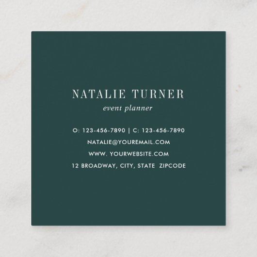 Carte de visite d'aquarelle de fleurs blanches (Dos)