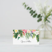 Carte de visite d'aquarelle de fleurs tropicales (Debout devant)