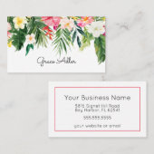 Carte de visite d'aquarelle de fleurs tropicales (Devant / Derrière)