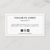 Carte de visite d'aquarelle de la mer bleue (Dos)