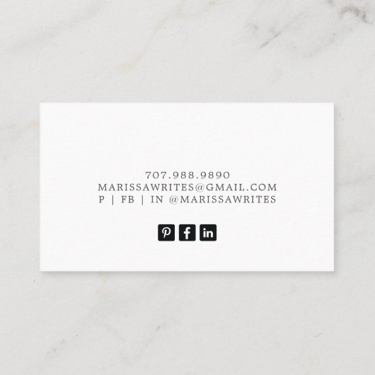 Carte de visite d'aquarelle de l'auteur (Dos)