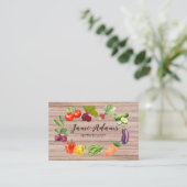 Carte de visite d'aquarelle de légumes bio (Debout devant)