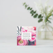 Carte de visite d'aquarelle de pivoine (Debout devant)