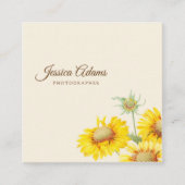 Carte de visite d'aquarelle de tournesol jaune rus (Devant)