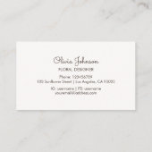 Carte de visite d'aquarelle de tournesol Vintage r (Dos)