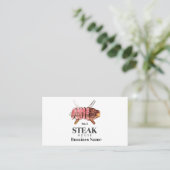 Carte de visite d'aquarelle des aliments à vapeur (Debout devant)