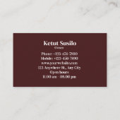 Carte de visite d'aquarelle des aliments à vapeur (Dos)