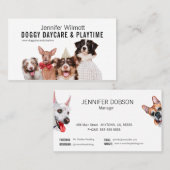 Carte de visite d'aquarelle Doggy Daycare (Devant / Derrière)