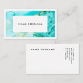Carte de visite d'aquarelle d'or de menthe de (Devant / Derrière)
