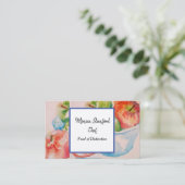 Carte de visite d'aquarelle du chef de fruits de p (Debout devant)