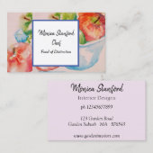 Carte de visite d'aquarelle du chef de fruits de p (Devant / Derrière)