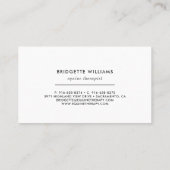 Carte de visite d'aquarelle équine (Dos)