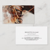 Carte de visite d'aquarelle équine (Devant / Derrière)