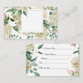 Carte de visite d'aquarelle florale  (Devant / Derrière)