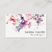 Carte de visite d'aquarelle florale (Devant)