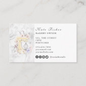 Carte de visite d'aquarelle florale de pâtisserie (Dos)