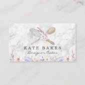 Carte de visite d'aquarelle florale de pâtisserie (Devant)