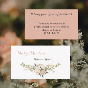 Carte de visite d'aquarelle florale simple