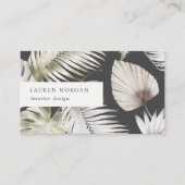 Carte de visite d'aquarelle florale tropicale doré (Devant)