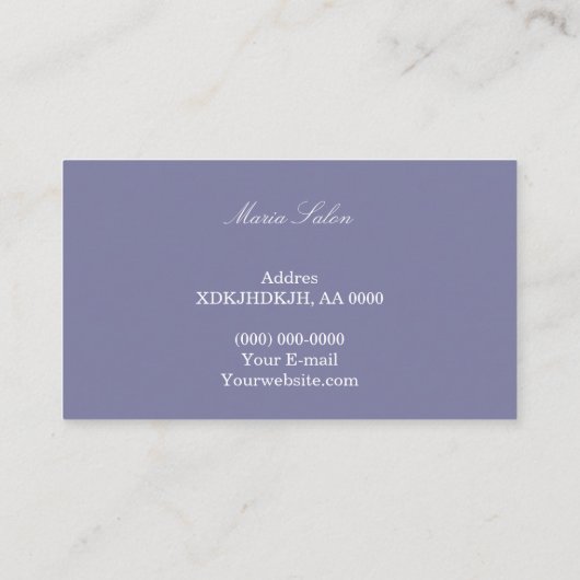 Carte de visite d'aquarelle foncé violet (Dos)