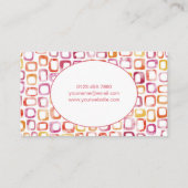 Carte de visite d'aquarelle géométrique Abstrait m (Dos)