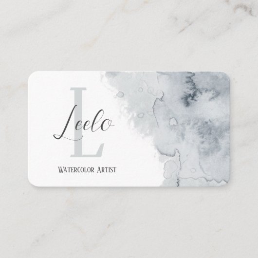 Carte de visite d'aquarelle gris (Devant)