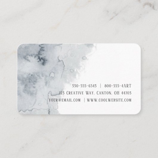 Carte de visite d'aquarelle gris (Dos)