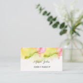 Carte de visite d'aquarelle jaune parties scintill (Debout devant)