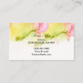 Carte de visite d'aquarelle jaune parties scintill (Dos)