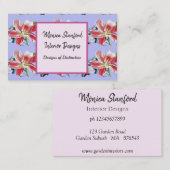 Carte de visite d'aquarelle Lily rouge (Devant / Derrière)