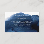 Carte de visite d'aquarelle marine et bleu (Dos)