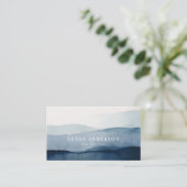 Carte de visite d'aquarelle marine minimaliste (Debout devant)