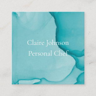 Carte de visite d'aquarelle moderne en encre bleue