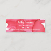 Carte de visite d'aquarelle Nails Technicien (Dos)