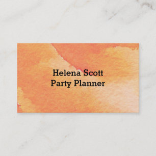 Carte de visite d'aquarelle orange