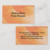 Carte de visite d'aquarelle orange (Devant / Derrière)