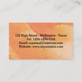 Carte de visite d'aquarelle orange (Dos)
