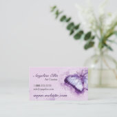 Carte de visite d'aquarelle papillon pourpre (Debout devant)