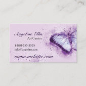 Carte de visite d'aquarelle papillon pourpre (Devant)