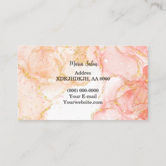 Carte de visite d'aquarelle parties scintillant ro (Dos)