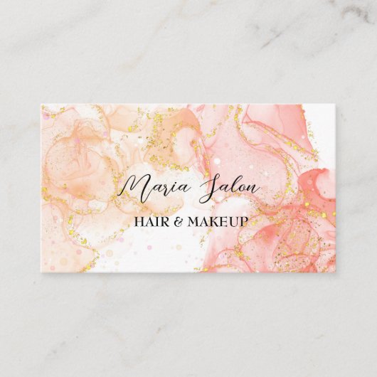 Carte de visite d'aquarelle parties scintillant ro (Devant)