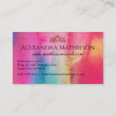 Carte de visite d'aquarelle Pastel Rainbow (Dos)