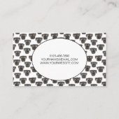 Carte de visite d'aquarelle pour animal assis (Dos)