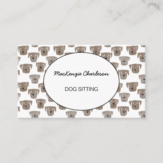 Carte de visite d'aquarelle pour chien ou animal d (Devant)