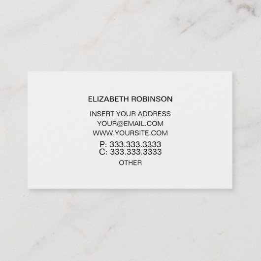 Carte de visite d'aquarelle relaxant (Dos)