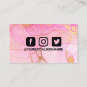 Carte de visite d'aquarelle rose Abstrait (Dos)