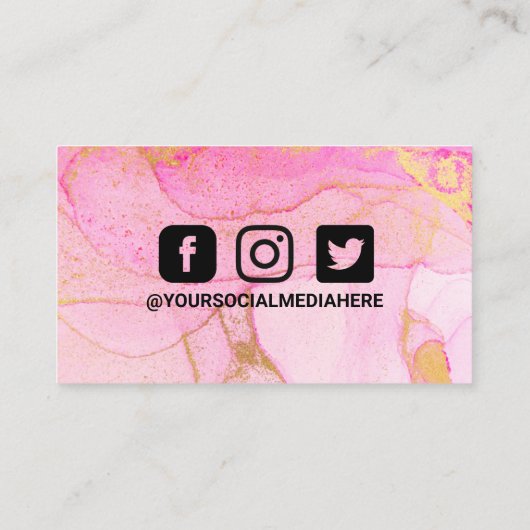 Carte de visite d'aquarelle rose Abstrait (Dos)